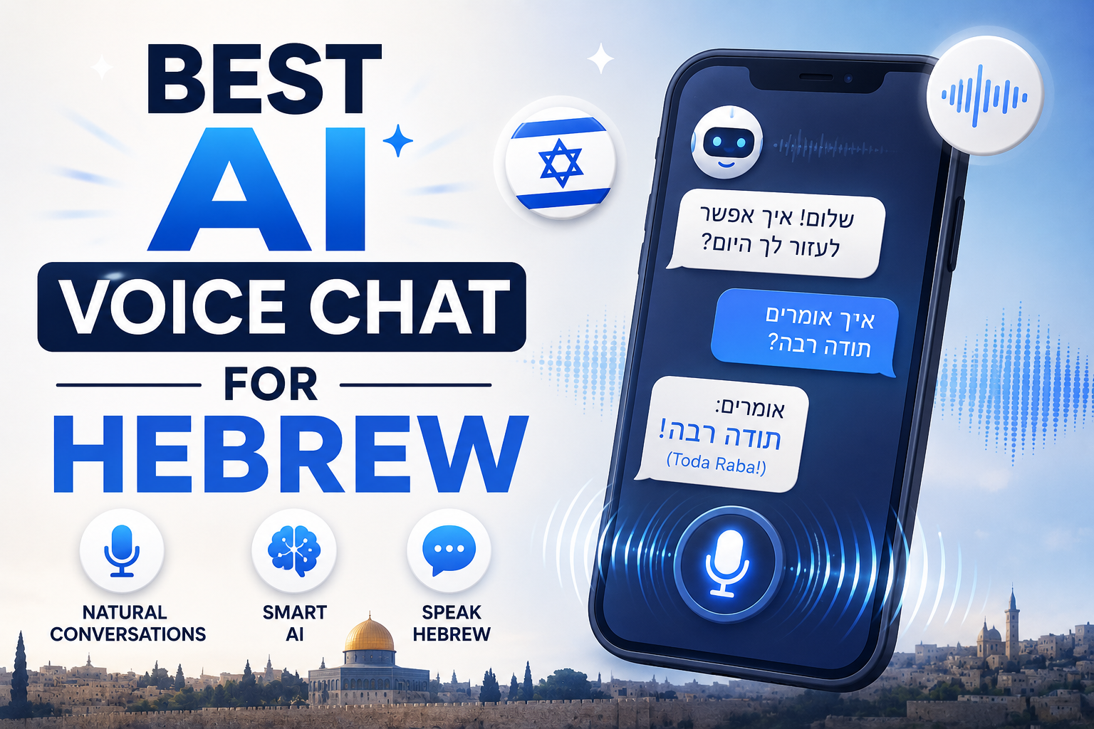 Best AI voice apps for learning Hebrew in 2026 — ChatGPT, Talkio, Pimsleur and more