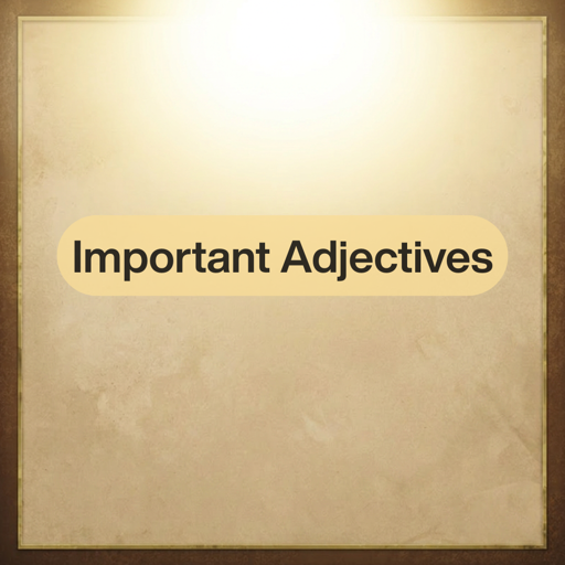 Important Hebrew adjectives — core describing words